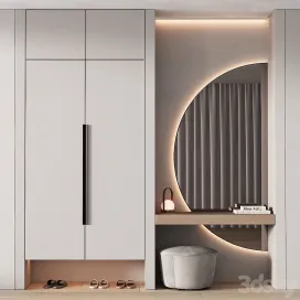 Hallway zone half round mirror